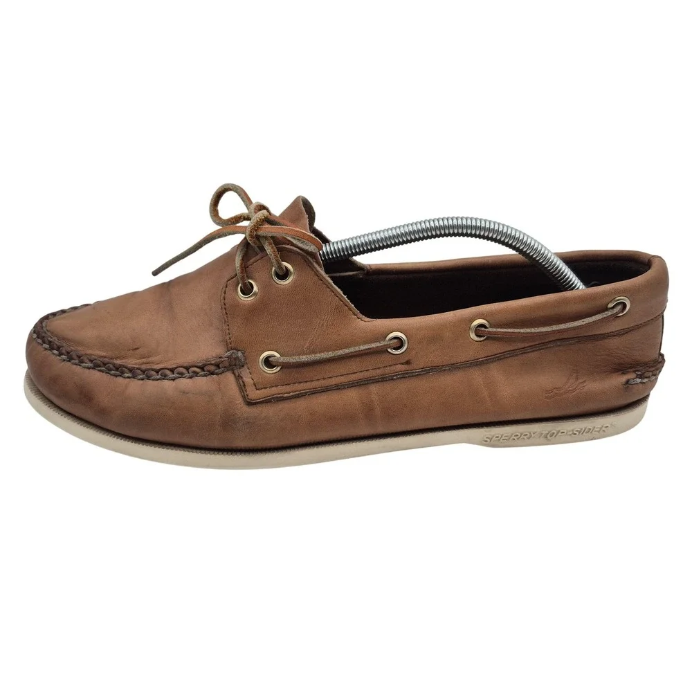 Sperry Top-Sider Shoes Mens Size 11.5 Brown Leather Boat Deck Casual Moc Toe